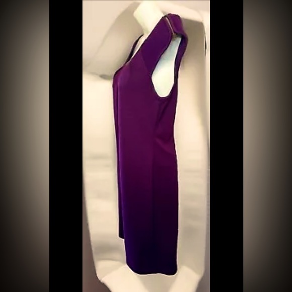 🍆SPENSE🍆 RUCHED CHEST RIBED SHOULDER ZIP CAP SLEEVE BACK SLIT SHEATH DRESS NWT - Picture 3 of 15